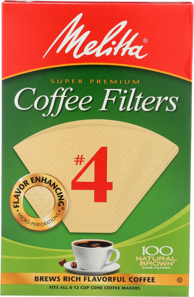 Melitta: Coffee Filter Brown No. 4, 100 Pc