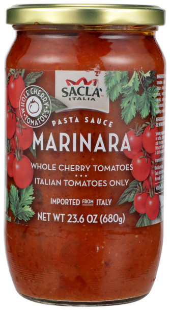 Sacla: Whole Cherry Tomatoes Marinara Pasta Sauce, 24 Oz