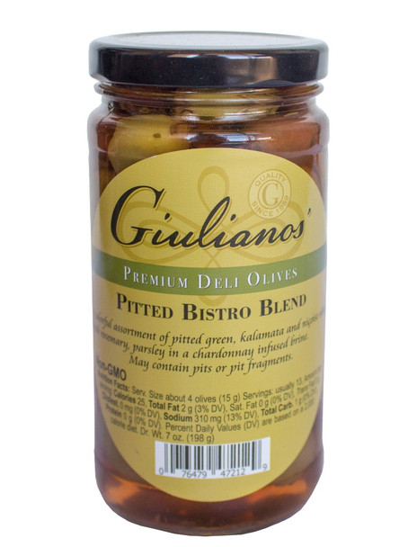 Giuliano: Deli Olives Pitted Bistro Blend, 7 Oz