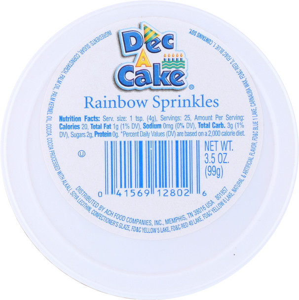 Dec A Cake: Rainbow Sprinkles Cup, 3.5 Oz