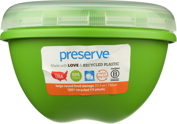 Preserve: Apple Green Food Storage Container Large, 25.5 Oz, 1 Ea