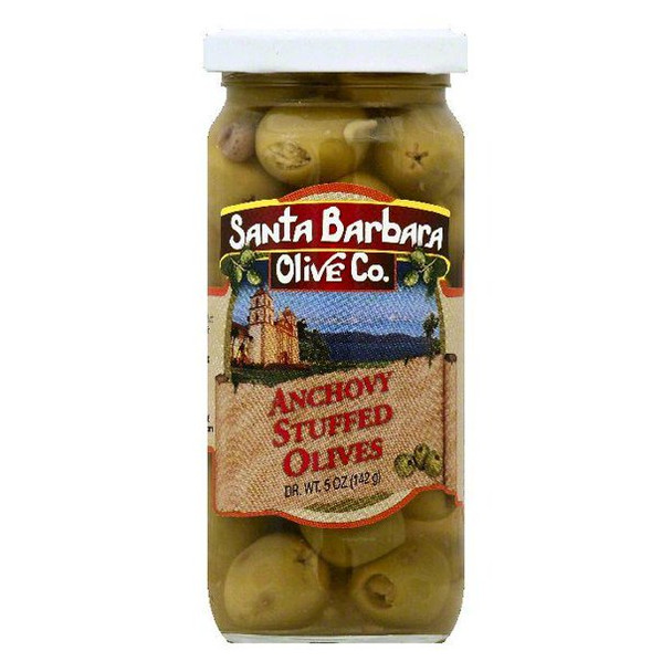 Santa Barbara: Olive Stfd Anchovy Jar, 5 Oz