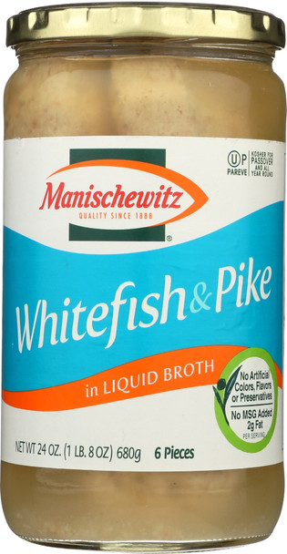 Manischewitz: Fish Pike & White Non Jel, 24 Oz