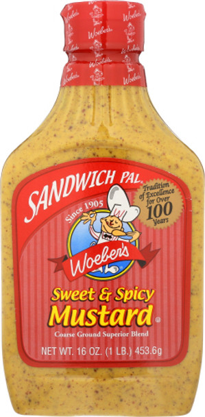 Woeber: Mustard Sndwch Pal Swt Spicy, 16 Oz