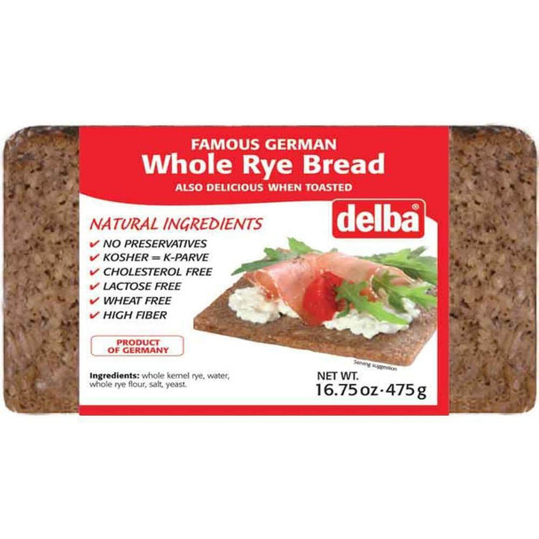 Delba: Bread Whole Rye, 16.75 Oz