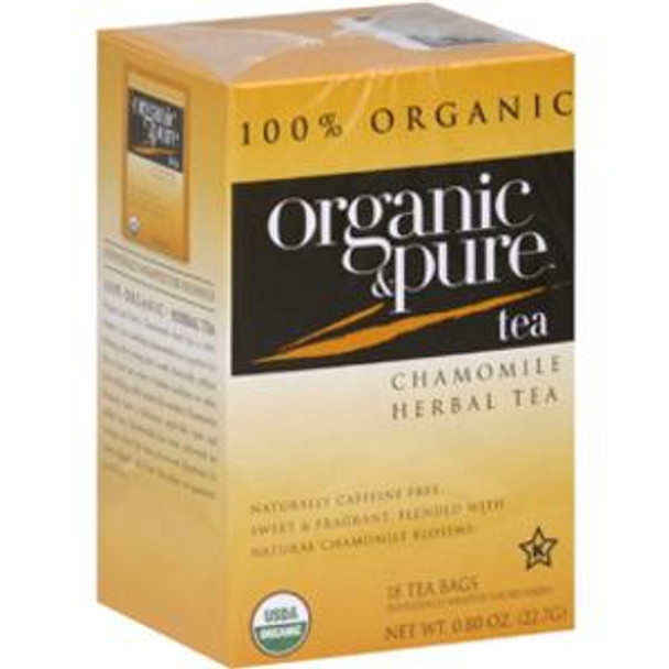 Organic & Pure: Tea Herbl Chamomile Org, 18 Bg