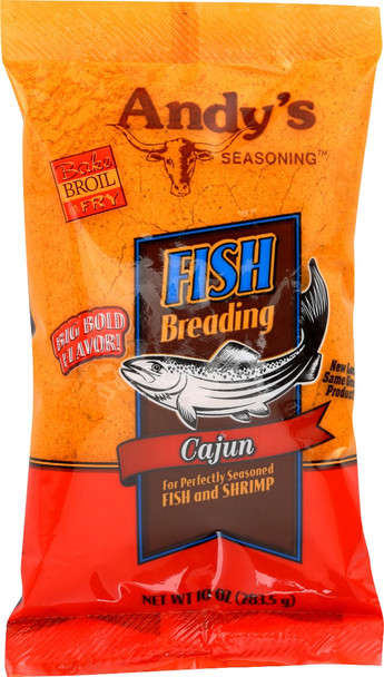 Andys Seasoning: Breading Fish Cajun, 10 Oz