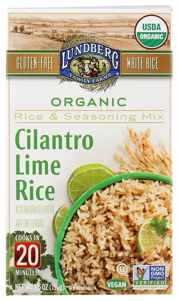 Lundberg: Rice White Cilntro Lme En, 5.5 Oz