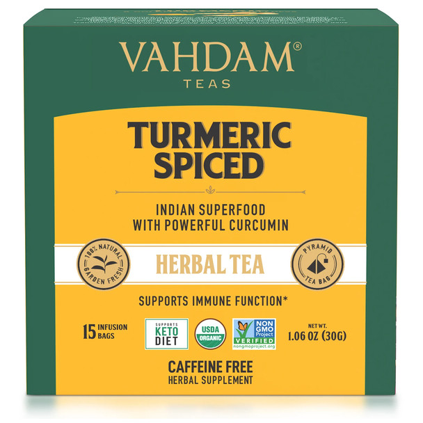 Vahdam Teas: Turmeric Spiced Herbal Tea, 1.06 Oz