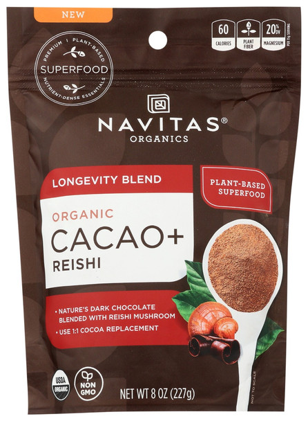 Navitas:  Longevity Blend Organic Cacao + Reishi Powder, 8 Oz