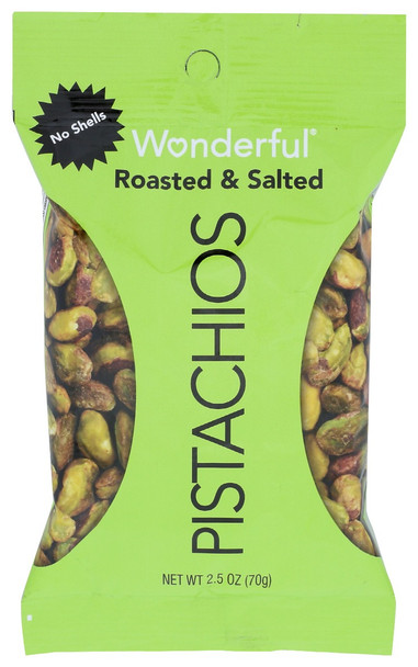 Wonderful Pistachios: Roasted And Salted No Shells, 2.5 Oz