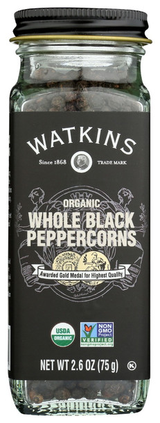 Watkins: Organic Whole Black Peppercorns, 2.6 Oz