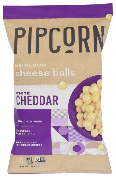 Pipcorn: Cheese Balls White Chddr, 4.5 Oz