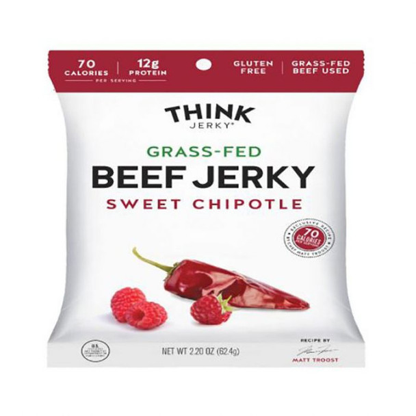 Think Jerky: Grass Fed Sweet Chipotle Beef Jerky, 2.2 Oz