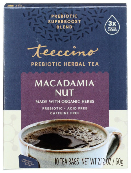 Teeccino: Tea Macadamia Nut Prebiot, 10 Ct