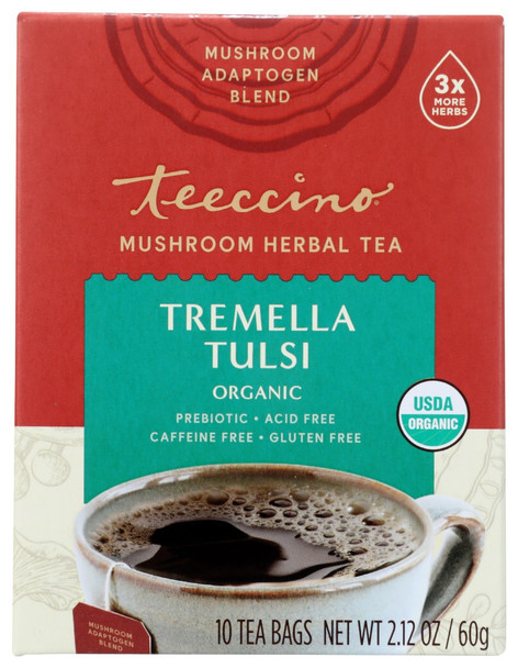 Teeccino: Tea Tulsi Mushroom, 10 Ct