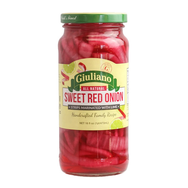 Giuliano: Onion Strips Sweet Red, 16 Oz