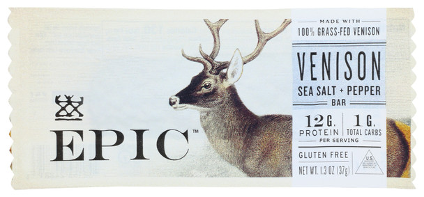 Epic: Venison Sea Salt Plus Pepper Bar, 1.3 Oz