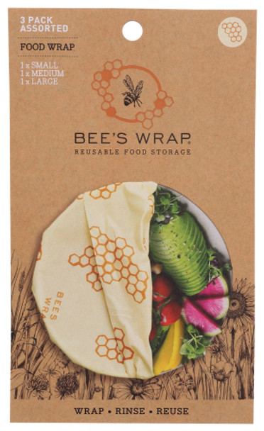 Bees Wrap: Wrap 3pack Honeycomb Prnt, 6 Ea