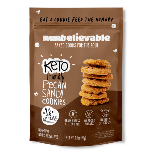 Nunbelievable: Cookies Pecan Sandy Keto, 3.4 Oz