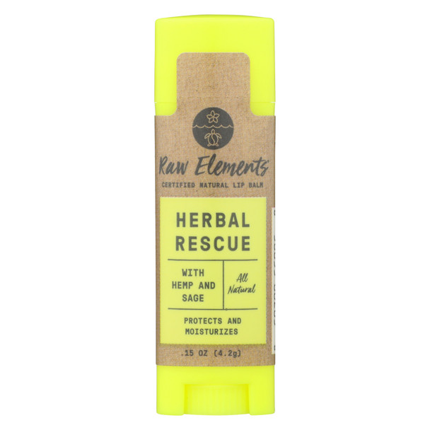 Raw Elements: Lip Balm Herbal Rescue, 0.15 Oz