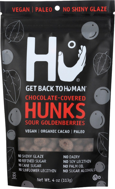 Hu: Chocolate Covered Hunks Sour Golden Berries, 4 Oz