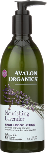 Avalon Organics: Hand & Body Lotion Lavender, 12 Oz