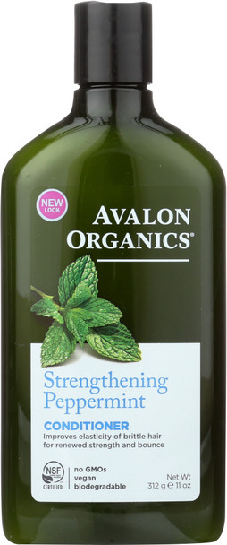 Avalon Organics: Conditioner Strengthening Peppermint, 11 Oz