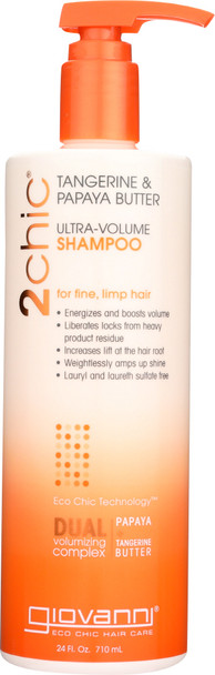 Giovanni Cosmetics: 2chic Tangerine & Papaya Butter Ultra-volume Shampoo, 24 Oz
