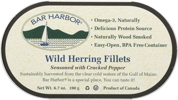 Bar Harbor: Wild Herring Fillet Seasoned With Cracked Pepper, 6.7 Oz