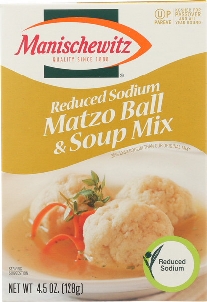 Manischewitz: Matzo Ball & Soup Mix Reduced Sodium, 4.5 Oz