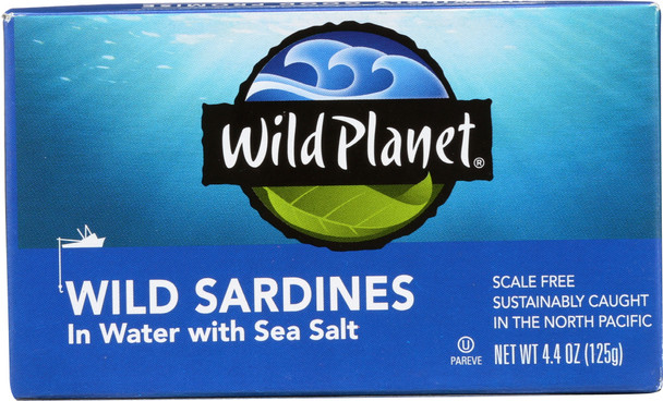 Wild Planet: Wild Sardines In Water With Sea Salt, 4.38 Oz