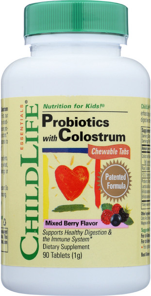 Child Life: Probiotics With Colustrum Mixed Berry Flavor, 90 Tb