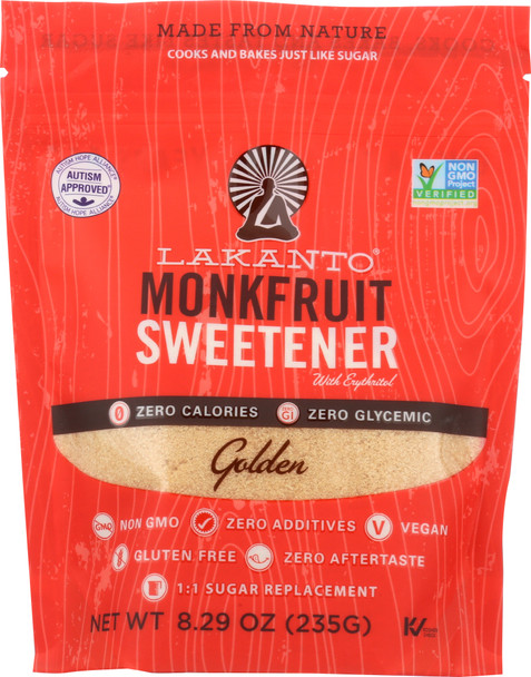 Lakanto: Golden Monkfruit Sweetener Sugar Substitute, 8.29 Oz