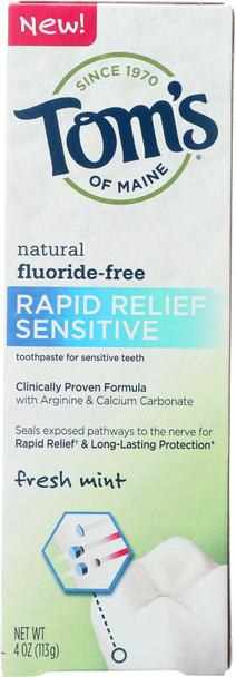 Toms Of Maine: Rapid Relief Sensitive Natural Toothpaste, 4 Oz
