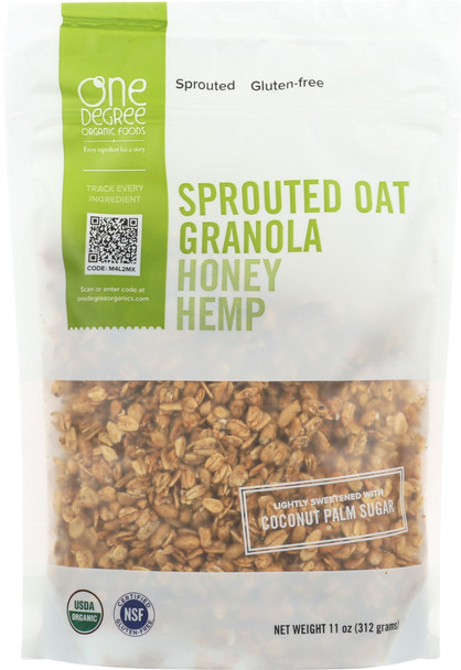 One Degree: Sprouted Oat Granola Honey Hemp, 11 Oz