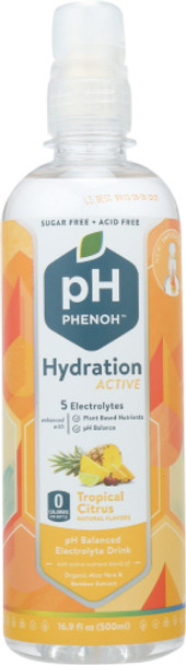 Phenoh: Alkaline Hydration Beverage Energizing Tropical Citrus, 16.9 Oz
