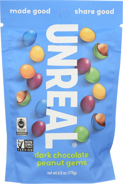 Unreal: Dark Chocolate Peanut Coated, 6 Oz