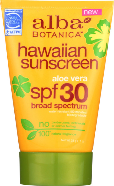 Alba Botanica: Lotion Sun Spf 30 Aloe Vera, 1 Oz