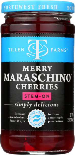 Tillen Farms: Merry Maraschino Pitted Cherries, 14 Oz