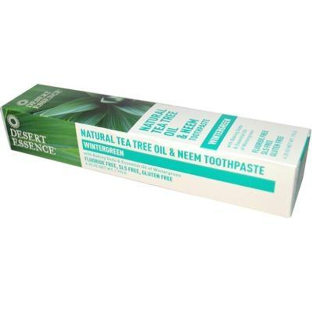 Desert Essence: Natural Tea Tree Oil And Neem Toothpaste Wintergreen, 6.25 Oz