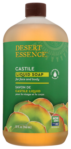 Desert Essence: Castile Liquid Soap With Eco-harvest Tea Tree Oil, 32 Oz