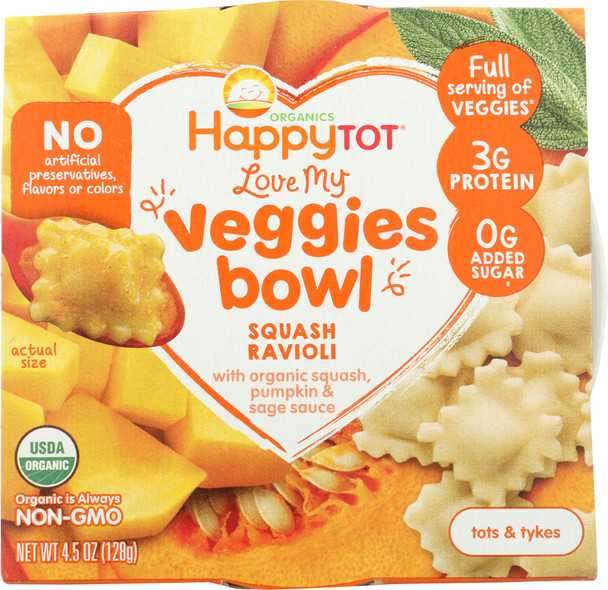 Happy Baby: Veggies Bowl Ravioli Squash, 4.5 Oz