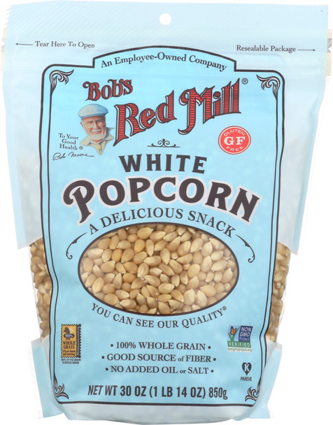 Bobs Red Mill: Whole Kernel Popcorn White, 30 Oz