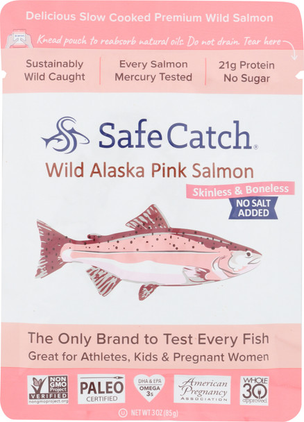 Safecatch: Wild Alaska Pink Salmon No Salt Added, 3 Oz