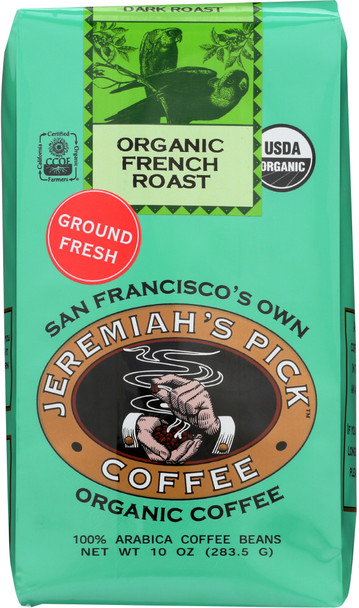 Jeremiahs Pick Coffee: French Roast Ground Coffee Organic, 10 Oz