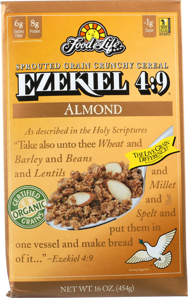 Food For Life: Ezekiel 4:9 Sprouted Grain Cereal Almond, 16 Oz