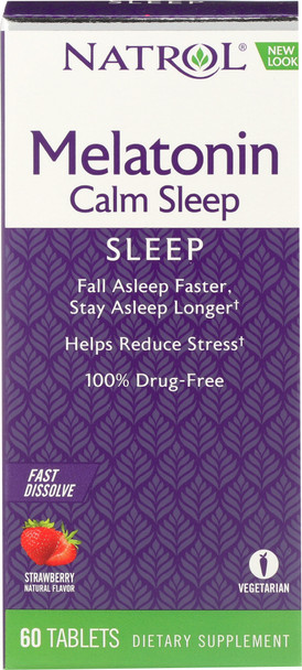 Natrol: Advanced Melatonin Calm Sleep Fast Dissolve Strawberry Flavor, 60 Tablets