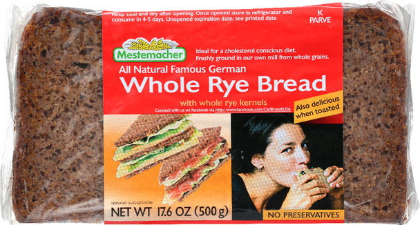 Mestemacher: Whole Rye Bread, 17.6 Oz