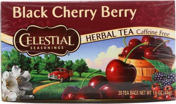 Celestial Seasonings: Black Cherry Berry Herbal Tea Caffeine Free, 20 Bg